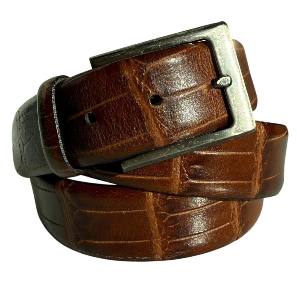 Made in Italy Genuine Leather Brown Belt Men’s Size 42